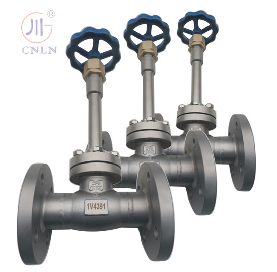 Sıvı doğal gaz/LOX/LN2/LAR/LCO2 için paslanmaz çelik flanslı kriyojenik küre valfi SS304/SS316