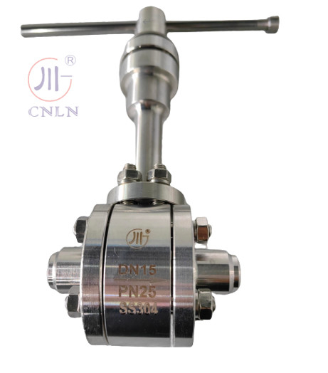 DN15 Paslanmaz Çelik CDQ61F LNG/LOX/LN2/LAR/LCO2 Sıvı Gaz için Kriyojenik Küre Valf