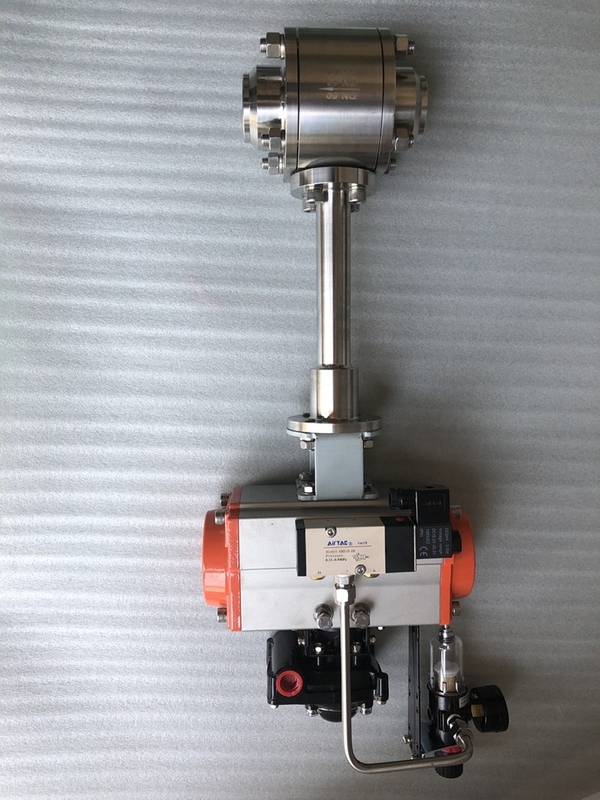 CF3/CF8 SS304/SS316 LNG/LOX/LN2/LAR için kriyojenik pnevmatik top valfi