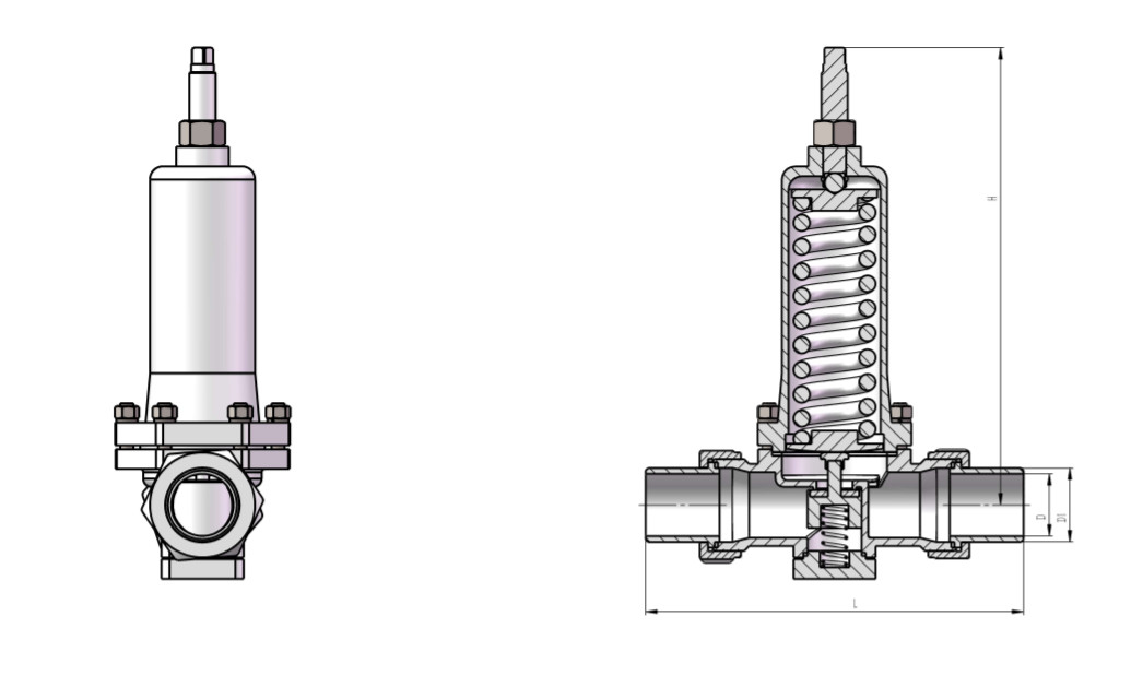 PN25 Kriyojenik Kontrol Valf Basınç Düzenleyicisi Büyük Akış -196 ~ + 80 °C LNG için LOX LIN