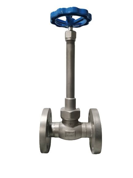 LNG/LOX/LN2/LAR/LCO2 için kaynak sonu CF8 CF8M uzun saplı kriyojenik küresel valf