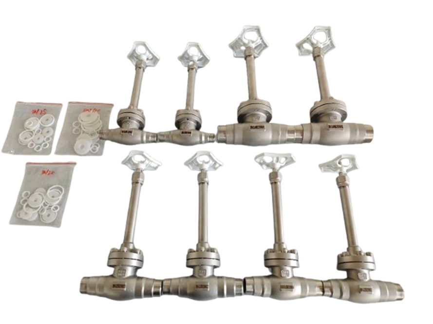 ISO CE EAC sertifikalı, paslanmaz çelik 304/316 ve -196°C'den +80°C'ye kadar sıcaklık aralığı ile 5.0Mpa maksimum basınç için kriyojenik küre valfi