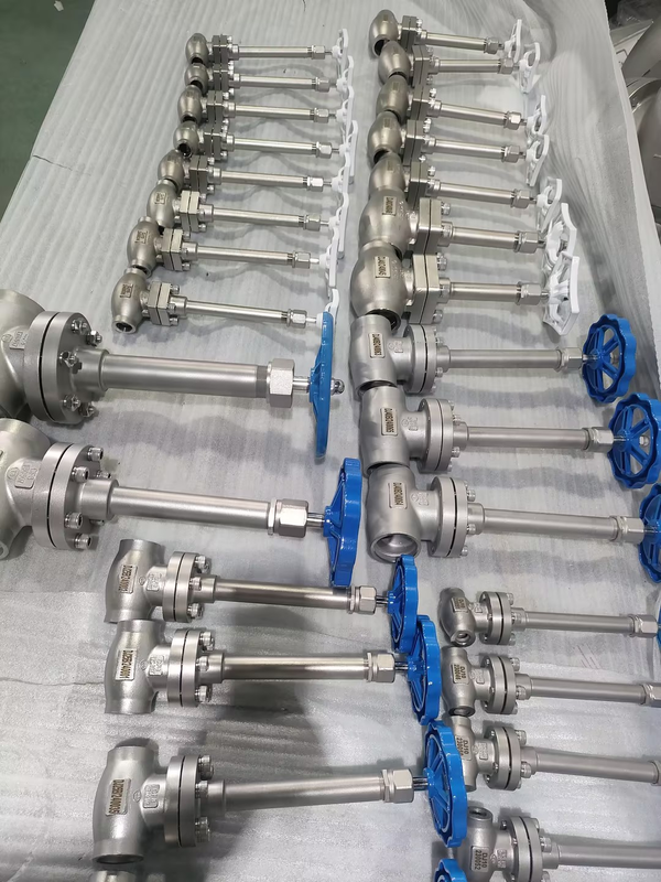 ISO CE EAC sertifikalı, paslanmaz çelik 304/316 ve -196°C'den +80°C'ye kadar sıcaklık aralığı ile 5.0Mpa maksimum basınç için kriyojenik küre valfi